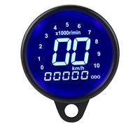 Tomantery Compteur de Vitesse LCD Haute Performance pour Moto, Odomètre, Tachymètre, Jauge pour Indication Précise de la Vitesse, Rétroéclairage 7 Couleurs pour la Conduite de Nuit