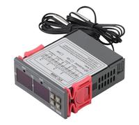 Tomantery Contrôleur de Thermostat de Température Numérique à Capteur à Double Sonde avec Double Contrôle de Température Réglable pour Divers Aquariums de Serre de Réfrigérateur, Plastique Ignifuge