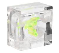 Tomantery Débitmètre d'eau Durable Poli, Indicateur à 3 Turbines pour Système de Refroidissement par Eau PC, Filetage G1/4, pour Refroidissement par Eau D'ordinateur, Matériau Acrylique (carré à