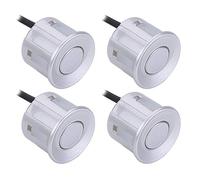 Tomantery Ensemble de Capteurs de Sonde de de Stationnement de Voiture Premium pour Une Marche Arrière Sûre adapté à la Plupart des Véhicules 4 Pièces en Plastique (Argent)