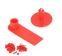 Tomantery Étiquette D'oreille pour Bétail, Inscriptible à la Main, Facile à Utiliser, pour Porcs, Bovins, Moutons, Rouge, Ensemble de 100 pour la Gestion de L'information