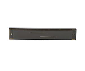 Tomantery Harmonica 24 Trous, Noir Brillant (Noir mat) | Organe buccal diatonique pour adultes débutants, corps en résine ABS, couvercle en acier inoxydable, marques de notes