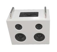 Tomantery Haut-Parleur Bluetooth Précis sans Fil Portable HiFi Stéréo Multimédia en Bois pour Fête Musicale en Plein Air, avec Autocollants, 1 X 10 W et 2 X 3 W pour iOS et