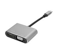 Tomantery Hub de Type C vers Résolution 4K Adaptateur/VGA pour Transmission Vidéo Haute Définition pour Pro, Hub de Type C en Alliage D'aluminium pour Une Utilisation au Bureau (Gris)