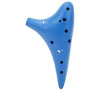 Tomantery Instrument à Vent en Plastique Ocarina 12 Trous Bleu | Flûte Ocarina avec tableau des doigtés, instrument Ocarina portable pour débutant et professionnel