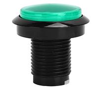 Tomantery Interrupteur à Bouton Rond Durable de 45mm avec Lumière LED pour Machine à Laver de Voiture, Console de Jeu et Prise de Carte de Stationnement, Matériau ABS (Bouton rond moyen 45MM-vert +