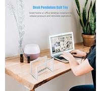 Tomantery Jouet de Bureau Boule Pendule Physique, Cadre Enduit Blanc | Ornement de bureau de style berceau de Newton, cadeau scientifique éducatif pour la décoration de la maison et du bureau