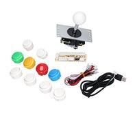 Tomantery Kit de Console de Jeux DIY, Ensemble de Boutons LED à Bascule Galvanisés pour Console de Jeu D' (Kit Simple - Blanc)