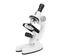 Tomantery Kit de Microscope Portable 1200X pour Enfants pour Laboratoire Scolaire à Domicile, Lumière LED Réglable pour de Fête des Enfants, Matériau en Verre Optique en Plastique (Blanc)