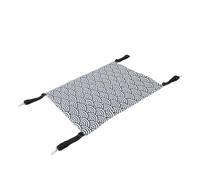 Tomantery Lit Suspendu pour Chat, Hamac Réglable pour Petits Animaux, Hamac de Couchage Double Face pour Cage, Hôpital, Matériau en Fausse Polaire (Rayures Bleues avec Polaire)