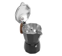 Tomantery Machine à café sur la Cuisinière, Efficace et Portable, Conception à Double Valve, 80ML, pour les Voyages en Plein Air, en Alliage D'aluminium (Noir)