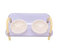 Tomantery Mangeoire Surélevée Anti-vomi pour Animal Domestique, Support Durable à Double Bol pour Chats et Chiens, Base Stable Pratique 16,73x9,06 Pouces pour la Maison et L'intérieur (Brun)