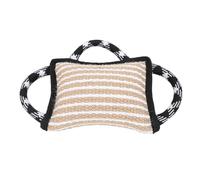 Tomantery Oreiller Anti-morsure pour Chien, Jouet Interactif Résistant aux Déchirures pour Grand Chien, Outil de Dressage à 3 Poignées pour Améliorer la Relation -propriétaire. Matériau : Jute, (Noir)