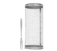 Tomantery Panier de Barbecue Roulant en Acier Inoxydable, Maille de Gril de Grande capacité pour les Fêtes de Famille, le Camping pour le Poisson, les Légumes et les Frites (S)