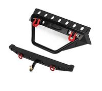Tomantery Pare-Chocs sur Chenilles RC Noir Avant et Arrière avec Manilles | Ensemble de pare-chocs de voiture Iron RC, 4 lumières LED, 5-11V, pour SCX10 90046, SCX10 III AXI03007 AXI03003