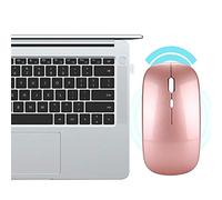 Tomantery PC Mouse, Monde DE RECHARGEMBLE 3,7 V 18MA avec Câble DE Charge USB pour Gagner 7 pour Les Tablettes (Or Rose)