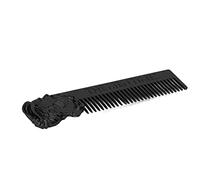 Tomantery Peigne à Barbe élégant en Acier Inoxydable, Peigne à Moustache Lissant pour Soins Capillaires pour Hommes, Tient dans Votre Poche pour les Déplacements ou au bureau. Soins Capillaires (noir)