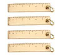 Tomantery Petite Règle en Laiton Robuste 3 Mm D'épaisseur 6 Cm, Lot de 4 pour une Mesure de Précision et une Décoration, Idéale pour une Utilisation au Bureau et en Salle de classe.