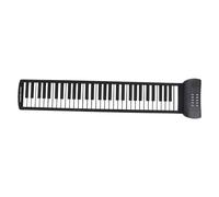 Tomantery Piano Enroulable 61 Touches Portable pour Enfants Débutants, Support Sonore Clair, Casque 16 Tons, Piano électronique à Main pour Enfants, Noir et Blanc