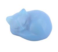 Tomantery Pierre de Chat Endormie en Cristal, Figurine élégante, Chance, prospérité, Sagesse, pour la Décoration de la Maison et du Bureau (Protéine bleue)