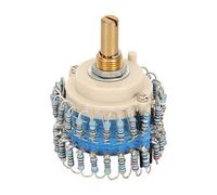 Tomantery Potentiomètre de Volume à Deux Canaux Pas à Pas 20K de Haute Précision pour Amplificateur, Utilisation de Soudure Bricolage, Potentiomètre en Laiton à 24 Vitesses pour Audiophiles (Poignée