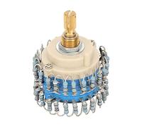 Tomantery Potentiomètre de Volume à Deux Canaux Pas à Pas 20K de Haute Précision pour Amplificateur, Utilisation de Soudure Bricolage, Potentiomètre en Laiton à 24 Vitesses pour Audiophiles (Poignée