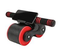 Tomantery Rouleau de Roues Abdominales Doubles Rondes avec Conception Antidérapante pour un Renforcement Efficace du Noyau à la Salle de Sport à Domicile (Noir Rouge)