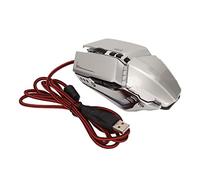 Tomantery Souris de Jeu pour PC, Conception Ergonomique, 4 DPI, Respiration Réglable, Rétroéclairage RBG, Contrôle Précis pour Ordinateur de Bureau, Ordinateur Portable, XP, Matériau ABSDPI (Argent)