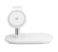 Tomantery Station de Charge Magnétique 3 en 1, Support de Charge Rapide Efficace pour Téléphone, Montre, écouteurs, Chargeur sans Fil pour Usage Domestique et de Bureau (Blanc)