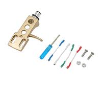 Tomantery Support de Stylet en Vinyle Support de Cartouche de Phonographe en Alliage D'aluminium Durable pour Platines DJ, de Stylet à Colle LPBlack pour Haut-parleurs HiFi (Or)