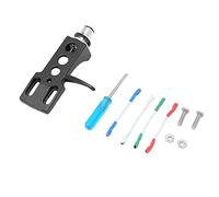 Tomantery Support de Stylet en Vinyle Support de Cartouche de Phonographe en Alliage D'aluminium Durable pour Platines DJ, de Stylet à Colle LPBlack pour Haut-parleurs HiFi (Noir)