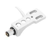 Tomantery Support de Stylet en Vinyle Support de Cartouche de Phonographe en Alliage D'aluminium Durable pour Platines DJ, de Stylet à Colle LPBlack pour Haut-parleurs HiFi (Blanc)