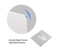 Tomantery Tapis de Souris de Jeu Antidérapant en Alliage D'aluminium Double Face pour Souris Optique PC Coulissant en Douceur pour Le Bureau à Domicile Noir Argent Or 18 * 16 Cm (Argent)