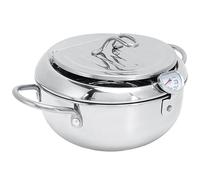 Tomantery Tempura - Friteuse Profonde en Acier Inoxydable 201, avec Support de Filtre et Thermomètre, Idéale pour les Pique-niques et le Camping