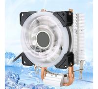 Tomantery Ventilateur de Refroidissement Précis du Processeur, Dissipation Efficace et Silencieuse de la Chaleur pour Connecteur/à 3 Broches, Lumière pour Accessoire PC, 2 Tuyaux en Laiton, Rouge,