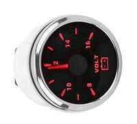 Tomantery Voltmètre Marin étanche de 52 Mm pour Bateau, Jauge IP67 8-16 V pour Groupes électrogènes, Navires, Machines de Construction, 9-32 V (Noir)