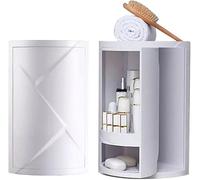 TOMAO Étagère de Rangement à Rotation à 360 degrés, Support de Rangement Multicouche pour Douche, étagère d'angle pour comptoir de Salle de Bain, Baignoire, Table de Toilette A,2 Layers