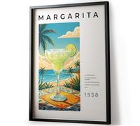 Tomaok - Poster Impression affiche d'art - (Cadre Non Fourni) Illustration Recette du coktail Margarita, Impression d'Art, décoration bar