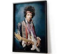 Tomaok Poster Jimi Hendrix (Cadre Non Fourni) Peinture Digitale, Affiche mural rock psychédélique vintage, Déco murale chambre studio ou salon, fan de musique et guitare légendaire (30x40 cm / 12x16)