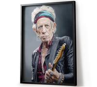 Tomaok Poster Keith Richards Rolling Stone (Cadre Non Fourni) Peinture Digitale, Affiche mural rock'n roll vintage, Déco murale chambre studio, fan de musique et guitare légendaire