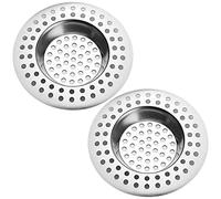 Tomario Lot de 2 bondes d'évier de cuisine en acier inoxydable - Protection standard - Pour salle de bain, cuisine, douche (diamètre extérieur 7,5 cm, diamètre intérieur 3,6 cm)