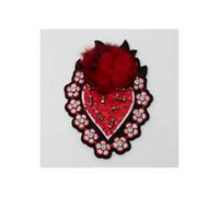 TOMASELLI MERCERIA Application Fashion Strass Plastic Pon Pon Ecopelliccia Rosso 14 C