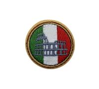 TOMASELLI MERCERIA Application Ronde Thermo-adhésive Italie Tricolore Colosseum 35 mm Patch brodé