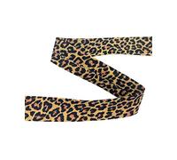 TOMASELLI MERCERIA Biais Diagonale parures Crossbar Mixed Cotton Animal Print 2 cm de Haut - Léopard
