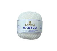 TOMASELLI MERCERIA Fil à Crocheter DMC Babylo n° 3-6 brins, 167 m, 100% Coton, Haute qualité - Blanc