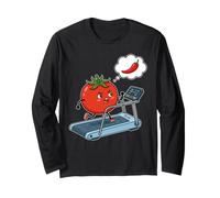 Tomate en colère Courant sur Un Tapis Roulant en pensant au Piment Manche Longue