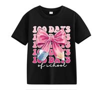 Tomatenmark Glas 100th Day of School Celebration for Girls and Boys Kids T-shirts Fun Colorful Numbers T-shirt Fille Noir, Noir , 10-11Years