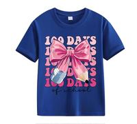 Tomatenmark Glas 100th Day of School Celebration for Girls and Boys Kids T-shirts Fun Colorful Numbers T-shirt Fille Noir, bleu foncé, 2-3 ans