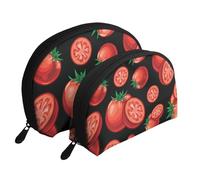 Tomates Rouges, Trousse de Maquillage Coquille Femme Petit Porte-Monnaie Trousse de Toilette Trousse à cosmétiques 2 pièces