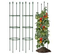 Tomato Cage Set - Adjustable Expandable Plant Trellis for Garden Support | Metal Heavy Duty Growing Frames, Outdoor Patio Balcony Backyard Greenhouse Vegetable Flower Holders